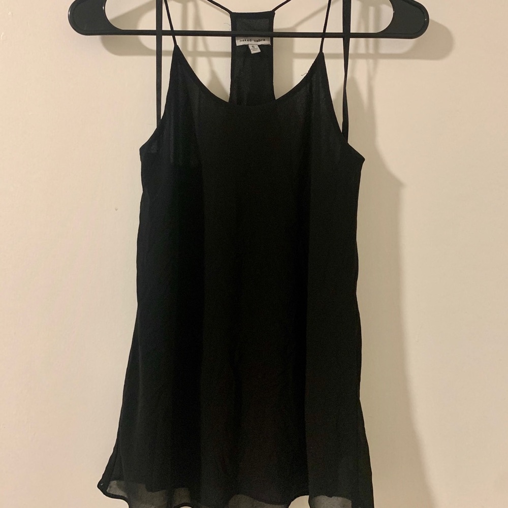 Black racer back blouse